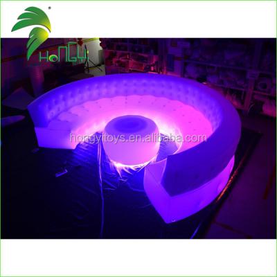 China Hongyi PVC Inflatable Lighting Inflatable Furniture Sofa For Sale PVC Inflatable Sofa With Led Light for sale