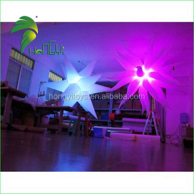 China Fire Retardant And Waterproof Colorful Pop Sun Shape Led Inflatable Lights Star Inflatable Lighting Balloons For Christmas Decoration for sale