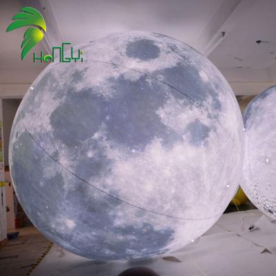 China PVC0.4mm or custom giant inflatable led lighting moon for decoration, inflatable moon planets for sale