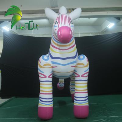 China Toy Hongyi Inflatable Zebra Shape Inflatable Model, Customized Inflatable Animals Shape Toy For Decoration for sale