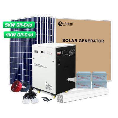 China Portable AC Home DC Off Grid Solar System Panel Generation Circuit 5000W 5kw 220v Home Solar Power Energy System for sale