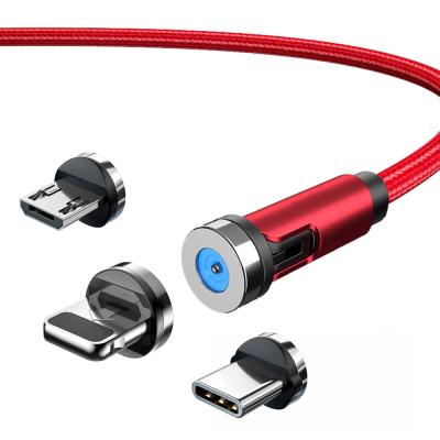 China 360 Degree Rotate Magnetic 3A Data Cable USB Charging Cable 540 Rotate Micro Magnetic USB Cable Micro USB for sale