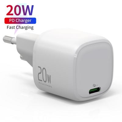 China Charging For Mobile Phones New Product 1 Type C Silicon Palladium Fast Charger DG-20WPDSSEU Type C Super Left Wall Fast Charger 20W Quick Charger for sale