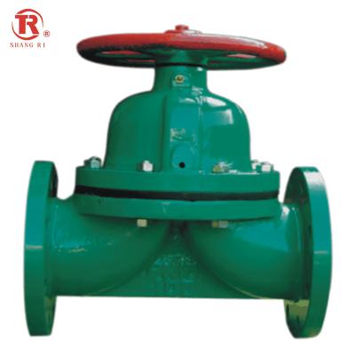 China General Manual Iron Flange Steel Rubber Lined Diaphragm Valve for sale