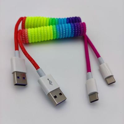 China MP3/MP4 Player 2022 New Customize Type Flexible Coiled Braided USB C Data Charging 1m 1.2m 1.5m 2m Fast Charger 3m USB-C Cable for sale