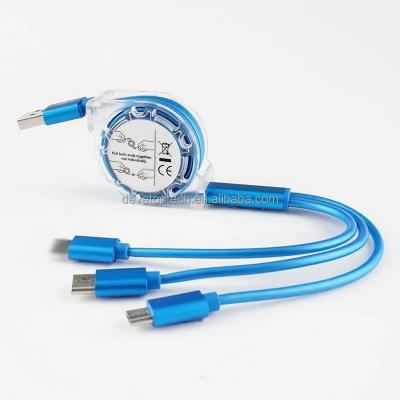 China MP3/MP4 Player OEM Low MOQ 3 in 1 USB Fast Charging Data Cable for PAD PHONE SMART WATCH for sale