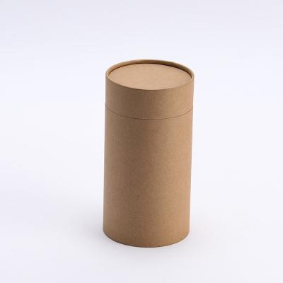 China Recycled Materials Customized Logo Printing Brown Kraft Cylinder Tube Paper Package for sale