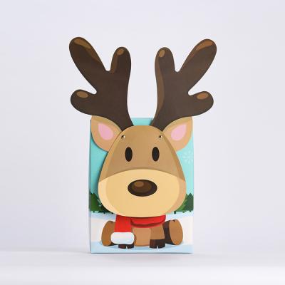 China Handmade Empty Chocolate Box Cute Deer Shape Custom Design Gift Boxing Double Shooter Christmas Chocolate Packaging for sale