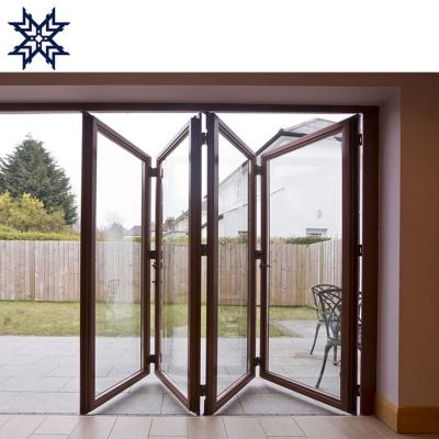 China Cheap Price Heat Insulation Aluminum Alloy Hurricane Impact Bi-fold Door Design for sale