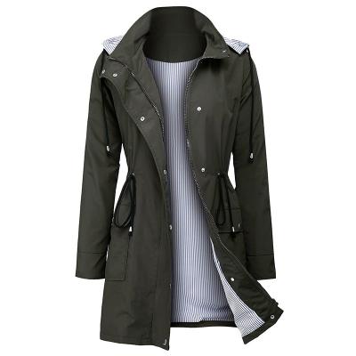 China Breathable Casual Size Hoodie Waterproof Jacket In Long Windshield Women Rain Jacket Female for sale