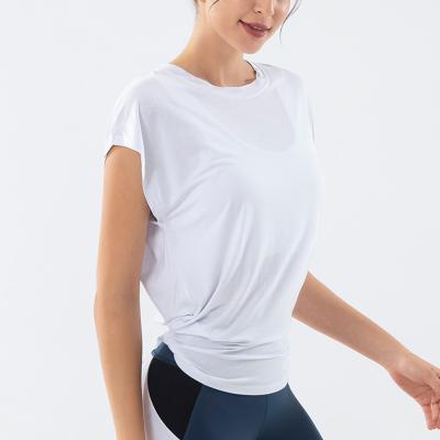 China popular loose quick-drying women's tank tops women's sports yoga T-shirt anti-wrinkle sports shirt yoga net sports tops for sale