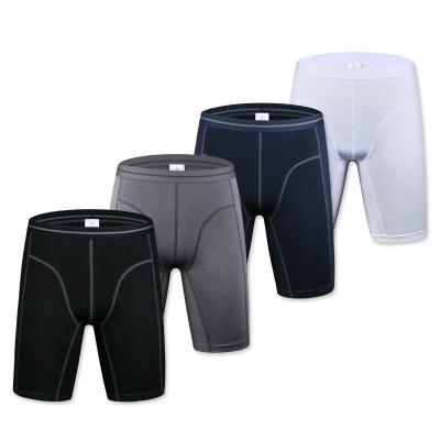 China OEM Antibacterial Wholesale Custom Long Length Mens Boxer Brief Underwear For Young Man for sale