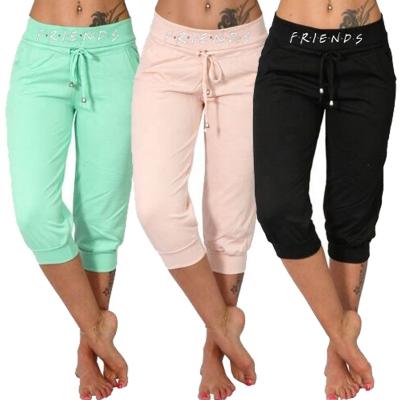 China Good Quality Anti-Static Letter RX Slim Pencil Woman Pants Fashionable Casual Pants With Strings Women for sale