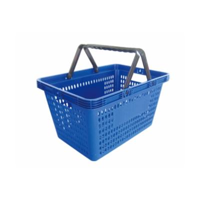 Chine 1)Supermarket 2)28L Stores Wholesale Luxury Single Hand Folding Plastic Round Supermarket Shopping Basket For Supermarket à vendre