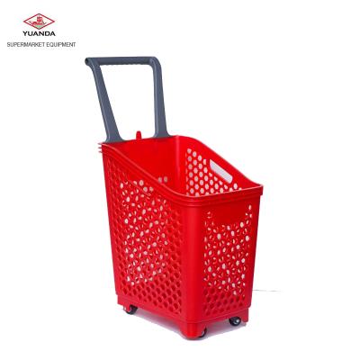 China 1) Supermarket 2)stores factory direct wholesale plastic shopping cart, huge supermarket has four wheel trolley shopping baskets for sale