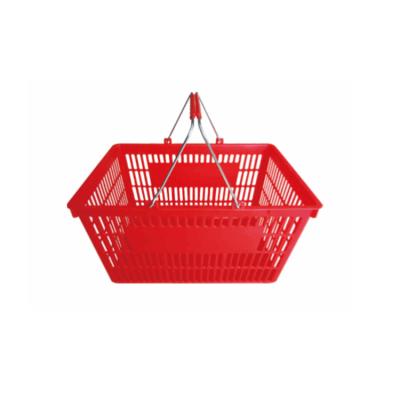 Chine Eco-friendly High Quality Supermarket Shopping Basket Plastic Customized Hand Baskets With Metal Handle à vendre