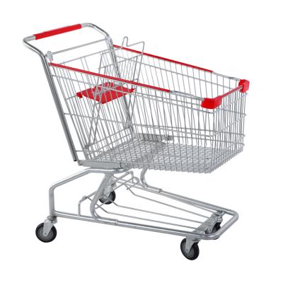 China Good Quality Durable 4 Wheel Metal Supermarket Shopping Trolley For Sale en venta