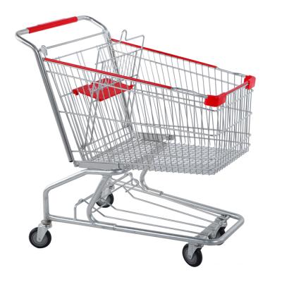 China Durable Hot Sale American Style Shopping Trolley Metal Supermarket Trolley for sale