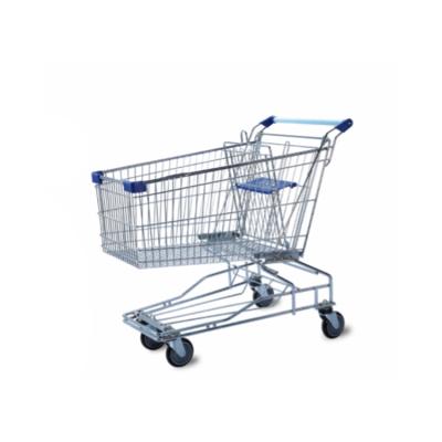 China Durable Asian Style Supermarket Shopping Trolley Grocery Carts Hand Push Trolley For Shopping Te koop