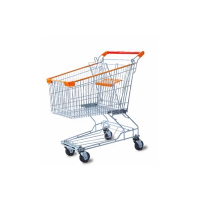 China Durable Asian Style Retail Store Supermarket Shopping Trolley Cart Te koop