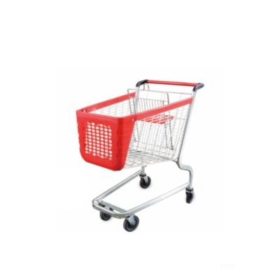 China Durable Hot Sale Plastic And Metal Supermarket Shopping Trolley Plastic Shopping Trolley for sale