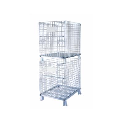 China Stackable Wire Mesh Cage Collapsible Corrosion Protection High Quality Warehouse Metal Storage Cage with Reasonable Price en venta