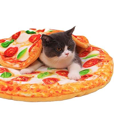 China Travel Poached Egg Toast Bread Dog Soft Warm Cushion Pampers Funny Cat Bed Comfort Blanket Pet Pizza Sleep Mats Sleep Protector for sale