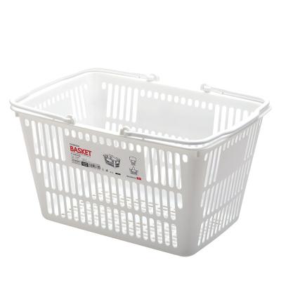 China Portable Grocery Supermarket Grocery Shopping Basket PP Cosmetic Hollow Basket Storage Plastic Shopping Basket for sale