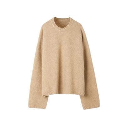 China Anti-Wrinkle OEM Women's Sweater/Odm Jumper Cashmere Wool Crew Neck Cashmere Loose Pullover Sweater for sale