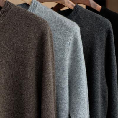 China Anti-Wrinkle Basic Cashmere Knitted Sweater Pullovers For Men Customized 100% Cashmere for sale