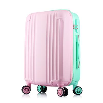 China Shell Trolley Luggage Expandable Luggage Hard 3 Pieces Sets PC+ABS Spinner Suitcase 20 Inch 28 Inch 24 Inch (Green Powder Grid) for sale