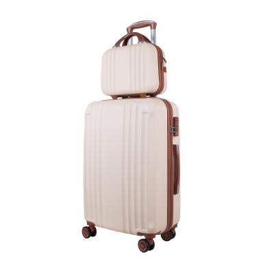 China Shell Trolley Luggage Womens Luxury Vintage Trunk Hard Luggage Set 2 Piece Hardside Cute Pink Suitcase 20