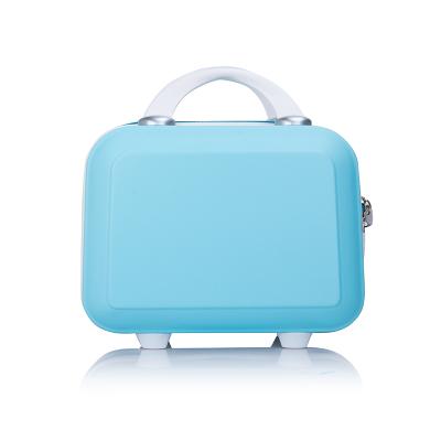 China Small Shell Trolley Luggage 14inch Small Shell Cosmetic Case Travel Hand Makeup Case Portable Carrying Case for sale