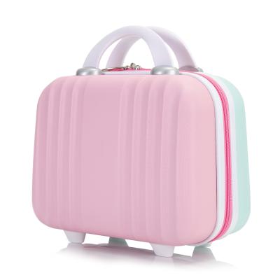 China Shell Trolley Luggage Hard 14 Inch Female Hand Luggage Box Small Lightweight Mini Storage Bag Cute Cosmetic Case Travel ABS Case for sale