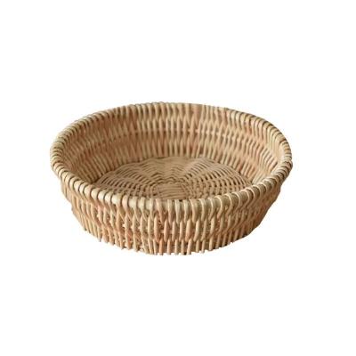 China Viable Made In China Round Rattan Woven Storage Craft Rattan Wicker Basket For Bread for sale