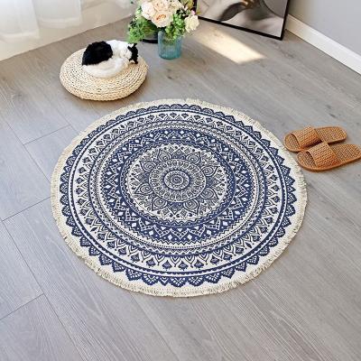 China Wholesale Soft Outdoor Handwoven Bedroom Cushion Handwoven Cotton Yarn Home Decoration Home Carpet Floor Custom for sale