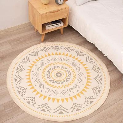 China Nordic Geometric Circular Kitchen Bathroom Decoration Rug Hotel Living Room Bedroom Rug Europe Cotton Non-slip Blanket for sale