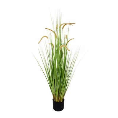 China Fashional Artificial Flower Potted Plant Alpha Onion Plastic Indoor Plastic Grass Plant For Home Decoration for sale