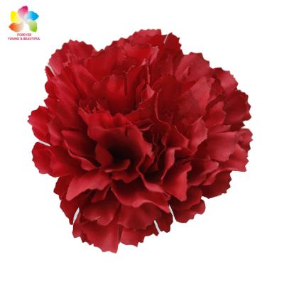 China Real Touch Soft Rubber Carnation Flower Heads Wholesale Artificial Silk Carnation For Wedding Decoration for sale