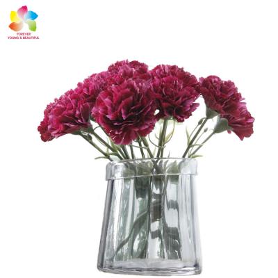 China Artificial Real Touch Strip Silk Fabric Carnation Flower For Home Decoration And Wedding for sale