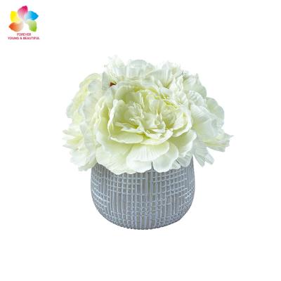 China Cheap Wholesale Silk Peony Artificial Flower Silk Peony European Artificial Flower Bulk Environmental Protection Wedding Home Deco for sale