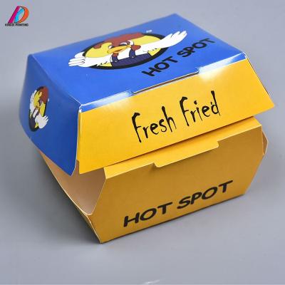 China Recycled Materials Cheap Price Oilproof Quick Food Packaging Box For Fried Chicken for sale