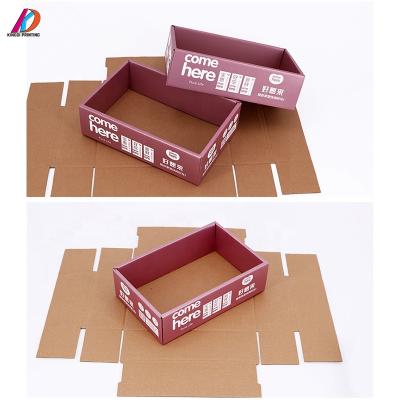 China Recycled Materials Guangzhou 2 Piece Foldable Retail Packaging Corrugated Box For Snacks for sale