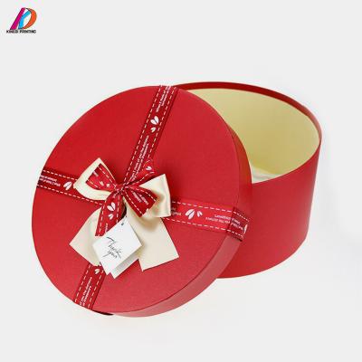 China Luxury Paper Recyclable Red Cylinder Paper Gift Box Paper Tube For Flower for sale