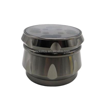 China For KushKrush CNC Herb Grinders Fashionable Clear Top Drum Shaped Zinc Tobacco Use Only for sale