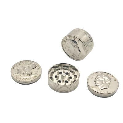 China Tobacco Only Use KushKrush 3 Pcs Zinc Big Dollar Coin Shaped Herb Grinders for sale