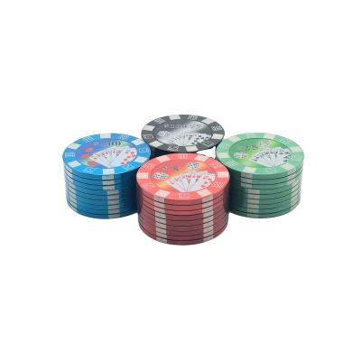 China Tobacco Only Use Kush Krush 52MM Big Size 3 Piece Poker Chips Shaped Herb Grinders for sale