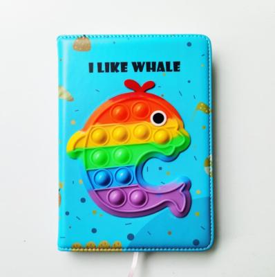 China New 2021 Busy Person Kids PU Silicone Cover Hardcover Book Design Toy Decompression Pop Bubble Notebook for sale