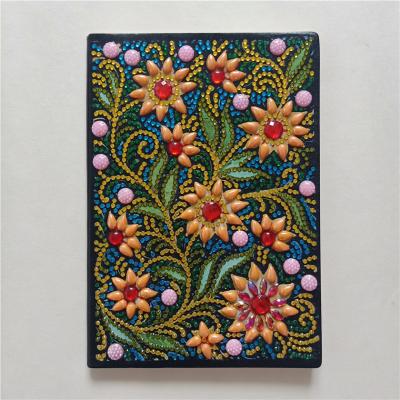 China Crystal Drill Diamond Painting Notebooks new arrival products 5D Shinny logo embossed wooden decoration/special gifts for sale