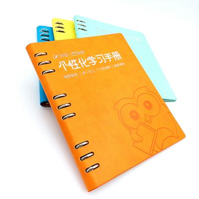 China Hardcover Book Wholesale School Loose Leaf Notebooks Orange Color Recycled Paper Notebook With Ring Binder for sale